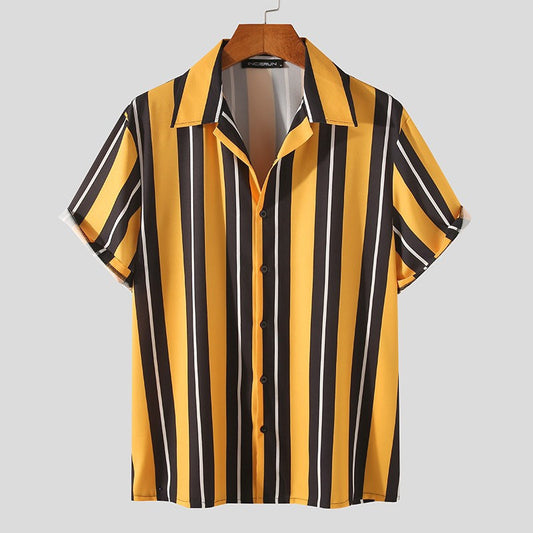 BeachWear- Incerun stripe shirt